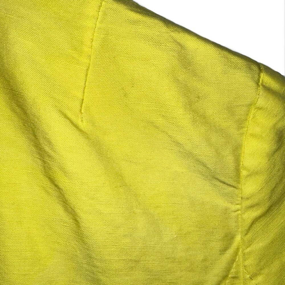 JCrew Linen Blend Bright Yellow 2-Button Blazer Jacket Size 0 - Picture 13 of 13